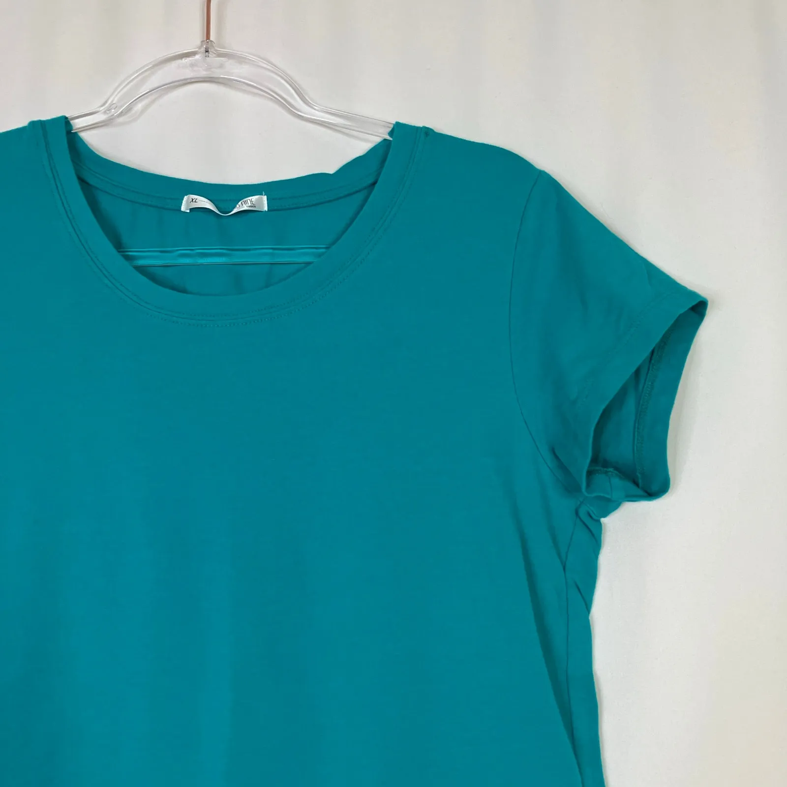 Cloud Nine by Tresics | Teal Tee Shirt Short Sleeve Cotton Spandex Womens XL Blue - Image 2