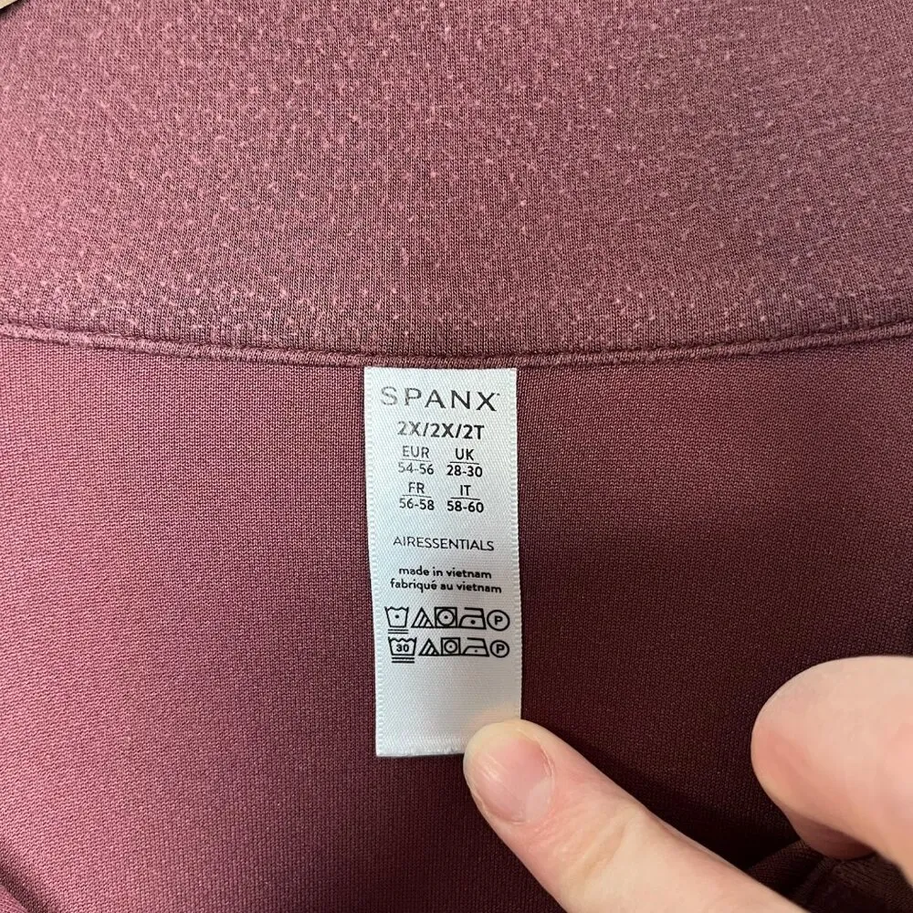 Spanx  AirEssentials Half-Zip Pullover Sweatshirt Chocolate Brown Size 2X - Image 8