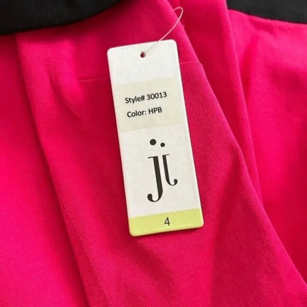 Julia Jordan Pink Black Colorblock Bow Shoulder A-Line Dress NWT Size 4 Cocktail - Image 4