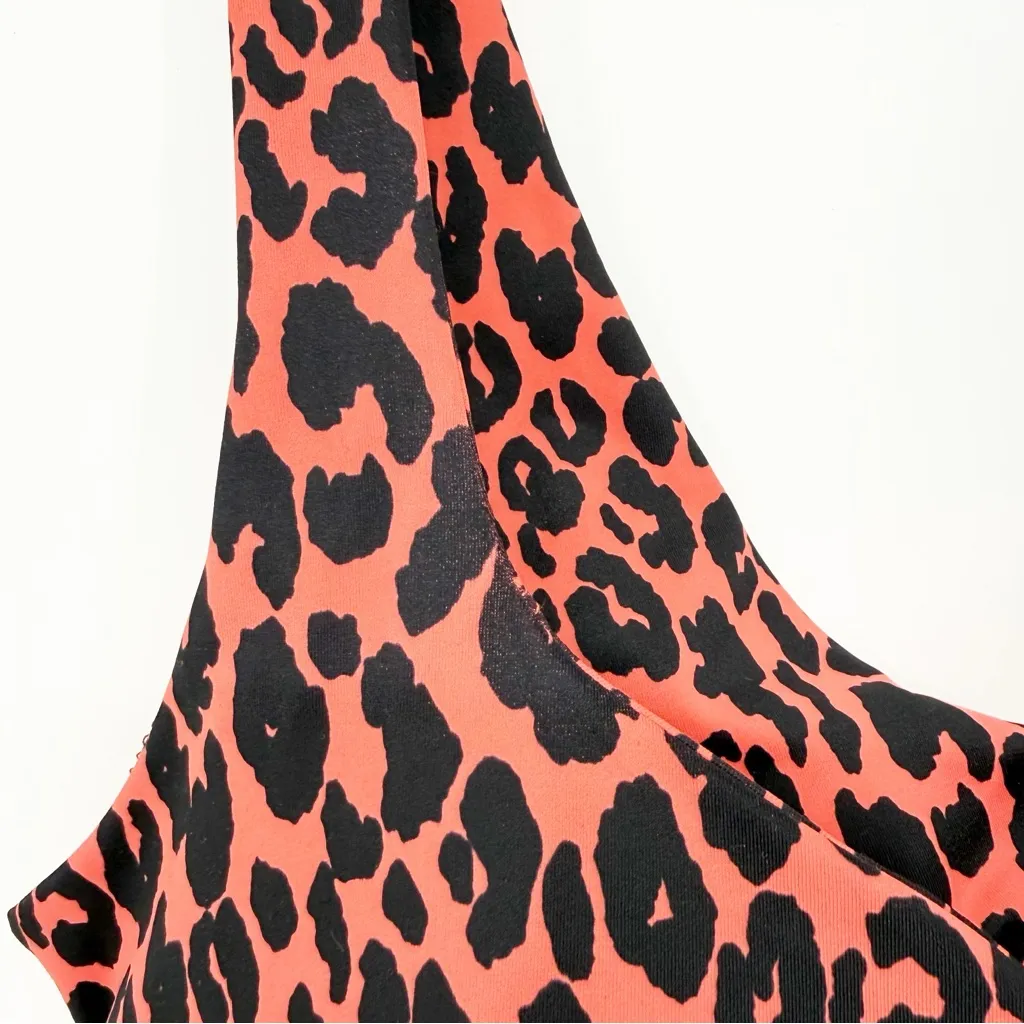 Cleo Harper Jordana Savannah Leopard Print Sports Bra L Orange Size L - Image 5