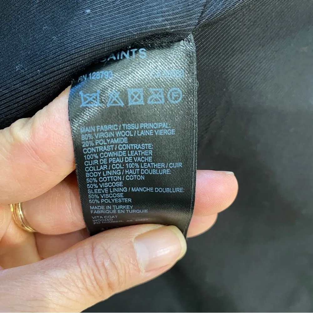 All Saints beautiful tailored wool and pony hair/cowhide leather jacket - Image 13