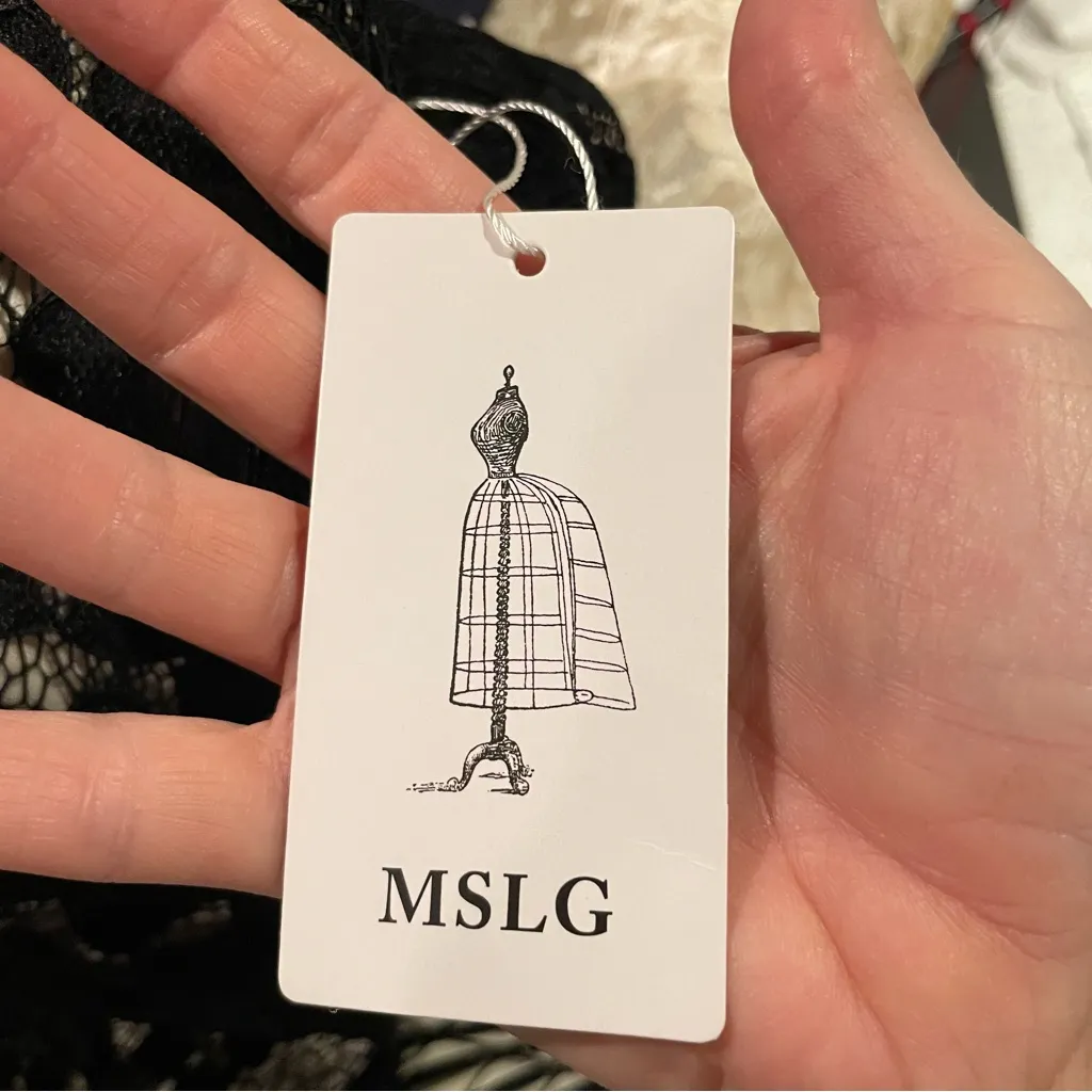 Adorable NWT black lace stretchy liner whimsigoth boho scalloped sleeve dress Size L - Image 12