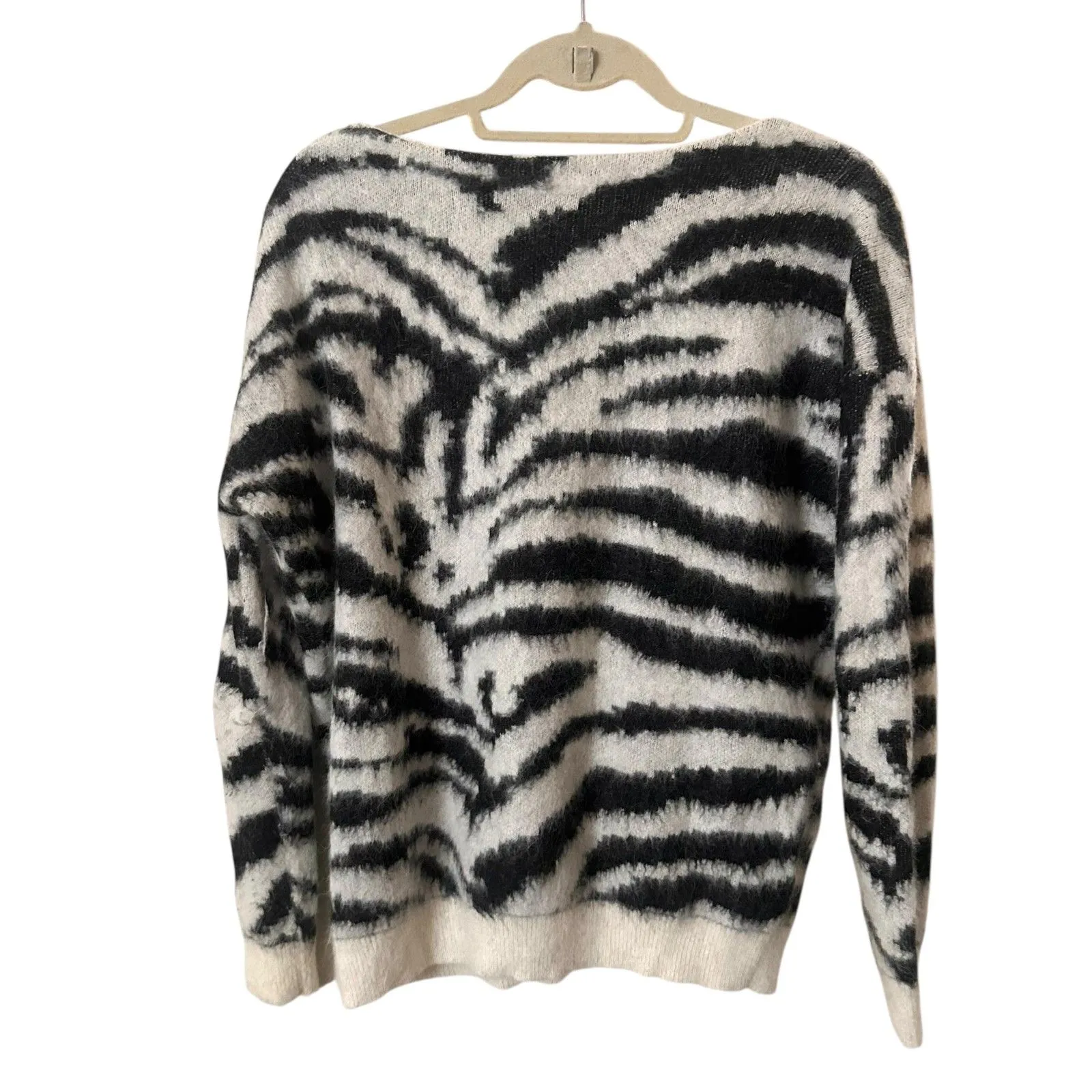 MAJE Angora Zebra‎ Print Sweater Sz 1 (Small) - Image 3