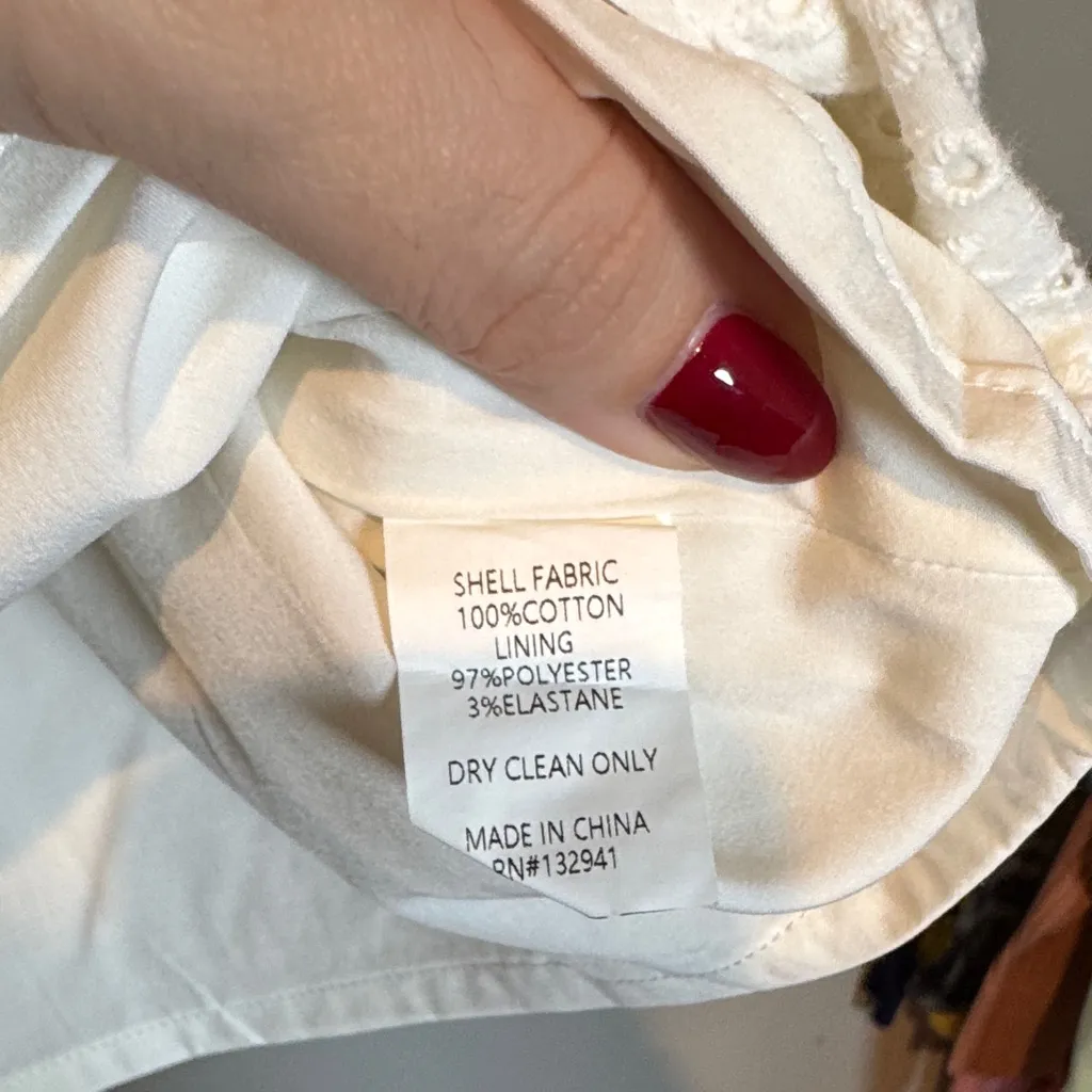 Amanda Uprichard Ivory Textured Skort 100% cotton - Image 4