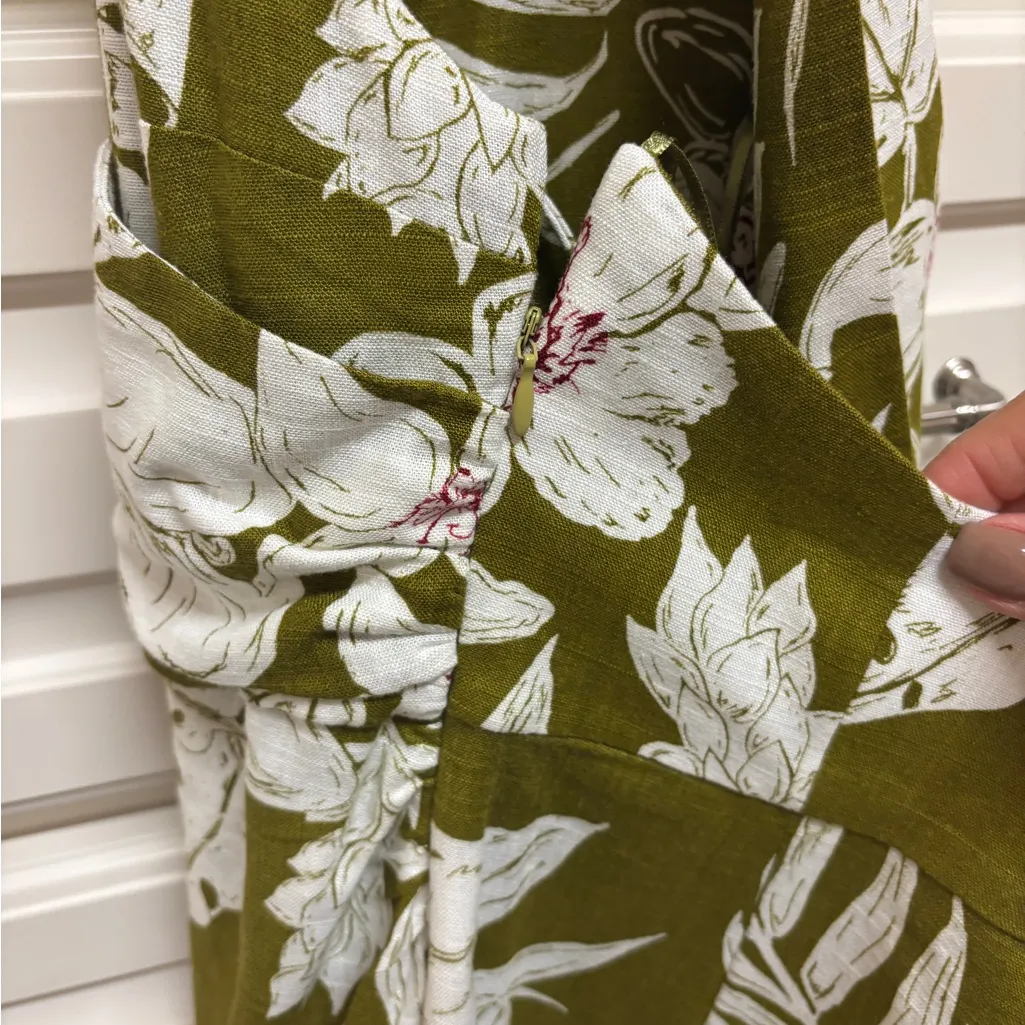 Zara Olive Floral Maxi Dress - Image 6