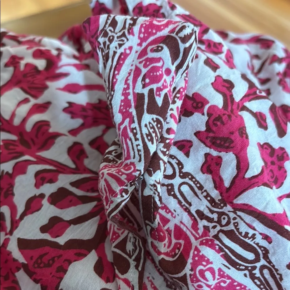 Soft Surrounding Pink Floral Printed Kimono Tunic Top Blouse Coverup Size Medium - Image 11