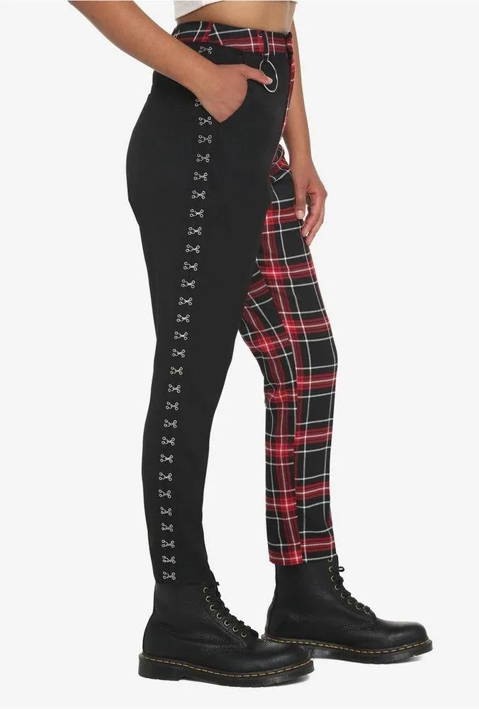 Hot Topic black and red split plaid pants - Image 3