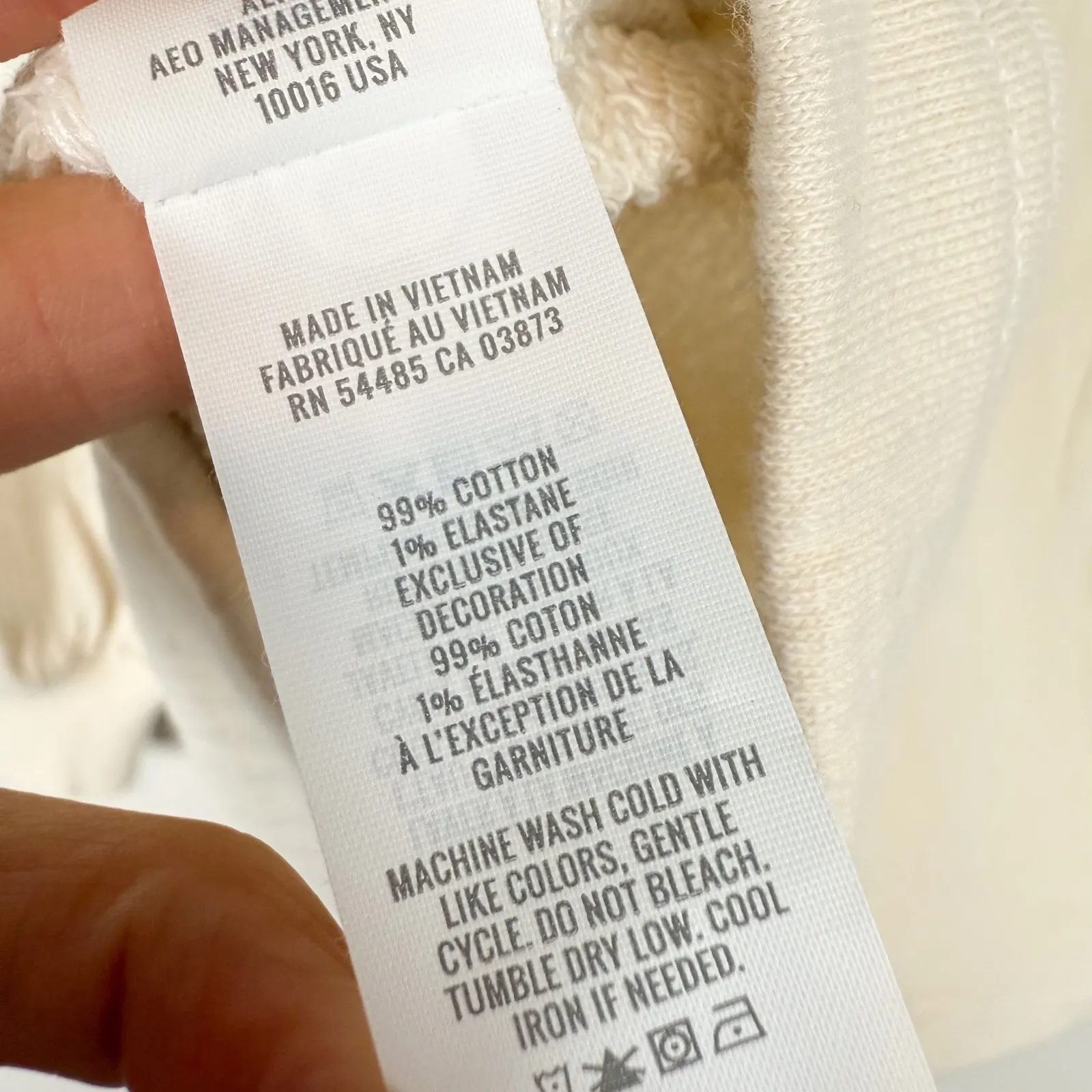 NWT Aerie Easy Street Sweatshirt Sz XXS Cream Textured Top Long Sleeve Pullover - Image 11