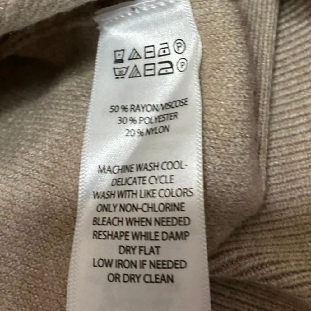 Cynthia Rowley Women's Brown Tan Geometric Knit Long Sleeve Crop Sweater Top XS - Image 4