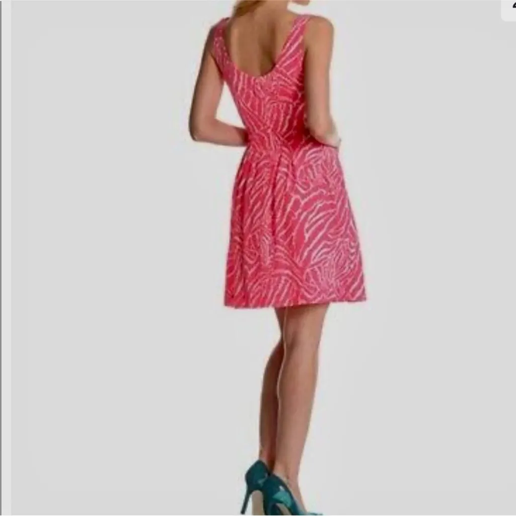 Lilly Pulitzer Show Your Stripes Splash Pink White Posey Sleeveless Silk Dress - Image 3