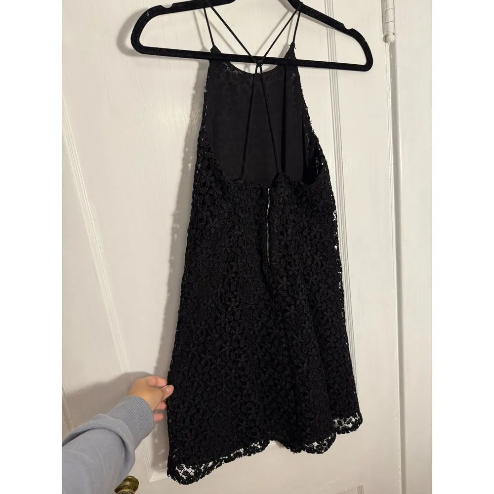 Zara Black Crochet Crossback Dress - Image 4