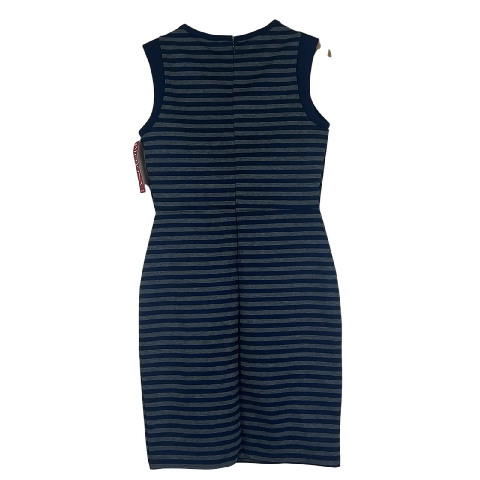 NWT Merona Sheath Dress Womens M Navy Gray Stripe Fitted Sleeveless Work Career - Image 3