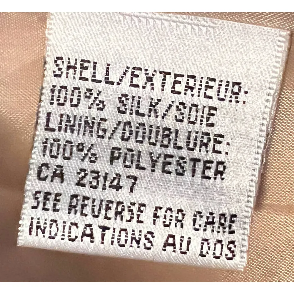 Talbots Women's Pure Silk Dress/ Causal Tan Button‎ Front Jacket Size 6 27" Long - Image 5