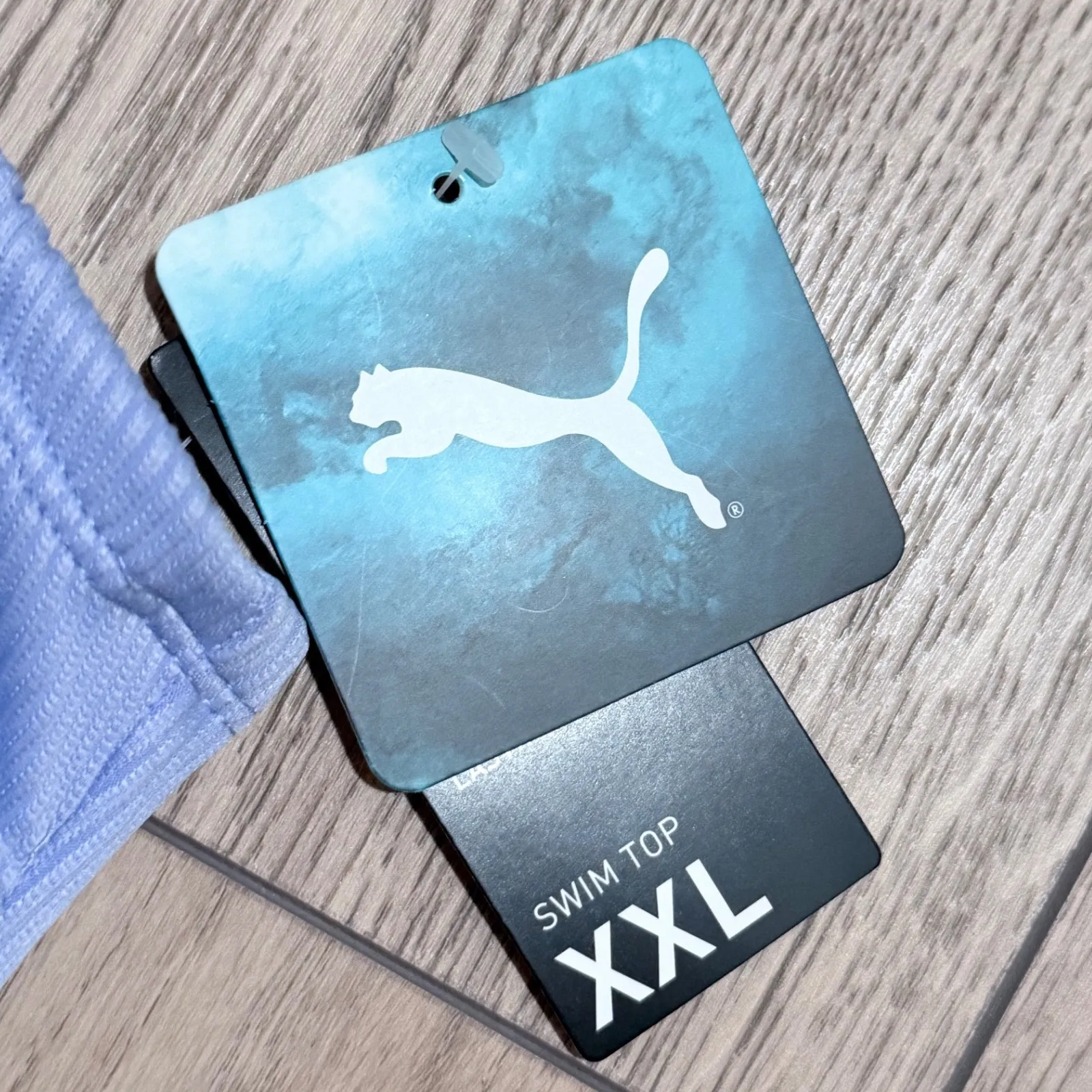 Puma Womens XXL 2X Swim Top Halter Ribbed Ruched Blue Lilac NWT - Image 3