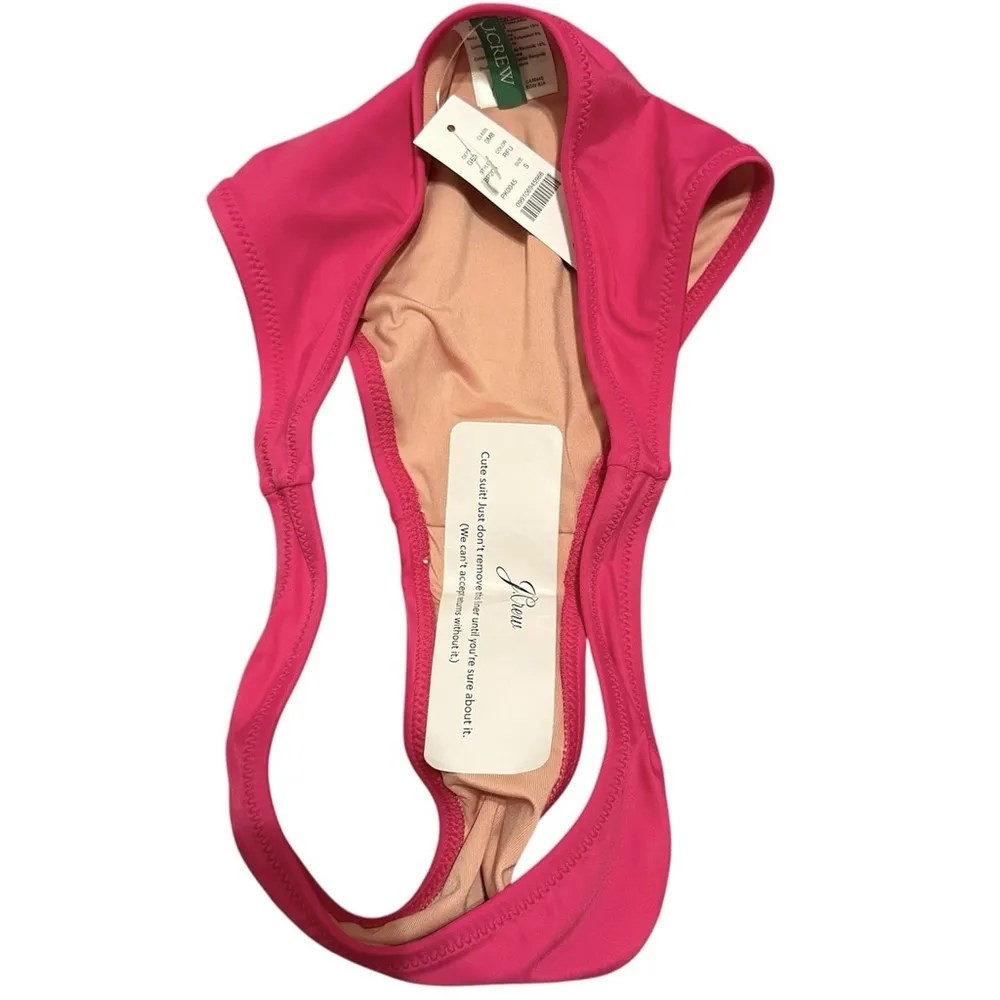 New J. Crew Heritage 1989 High Leg Bikini Bottom Small Radiant Fuchsia Pink NWT - Image 3
