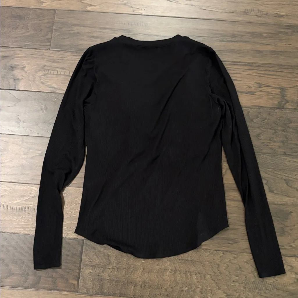 Shebird Aspen Long Sleeve Ribbed Knit Bra Top Sz 4/M Black Size M - Image 10