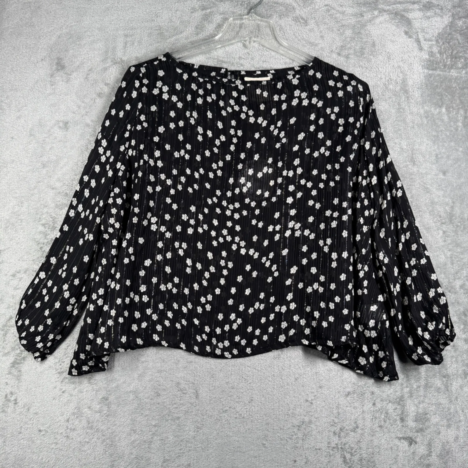 Muche et Muchette Ferill‎ Balloon Blouse Womens OS Black White Polka Dot Casual Size undefined - Image 2