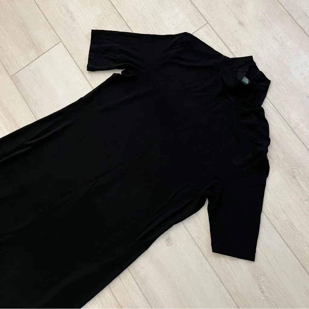 Vintage Lauren Ralph Lauren Mock Neck Rayon Blend Maxi Dress Size Large - Image 3