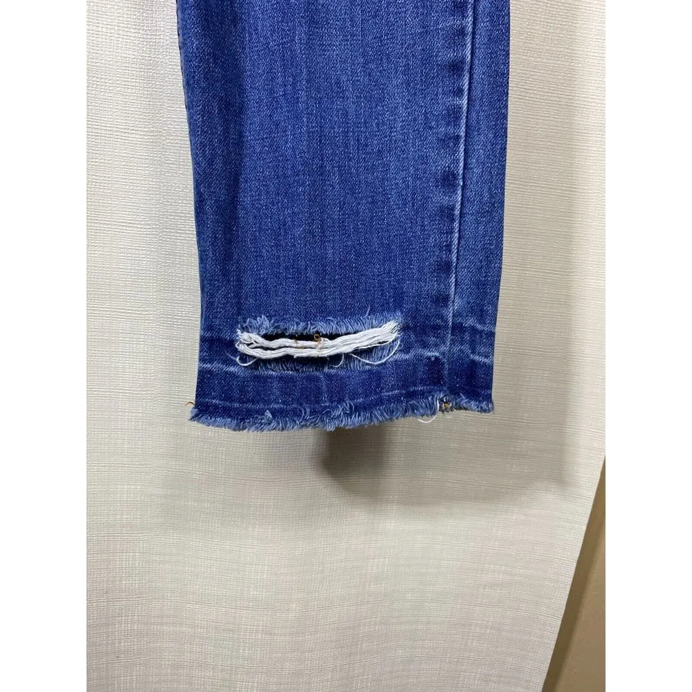 KanCan Jeans Womens 5/26 High‎ Rise Distressed Mom Denim Blue Elastic Waist - Image 6