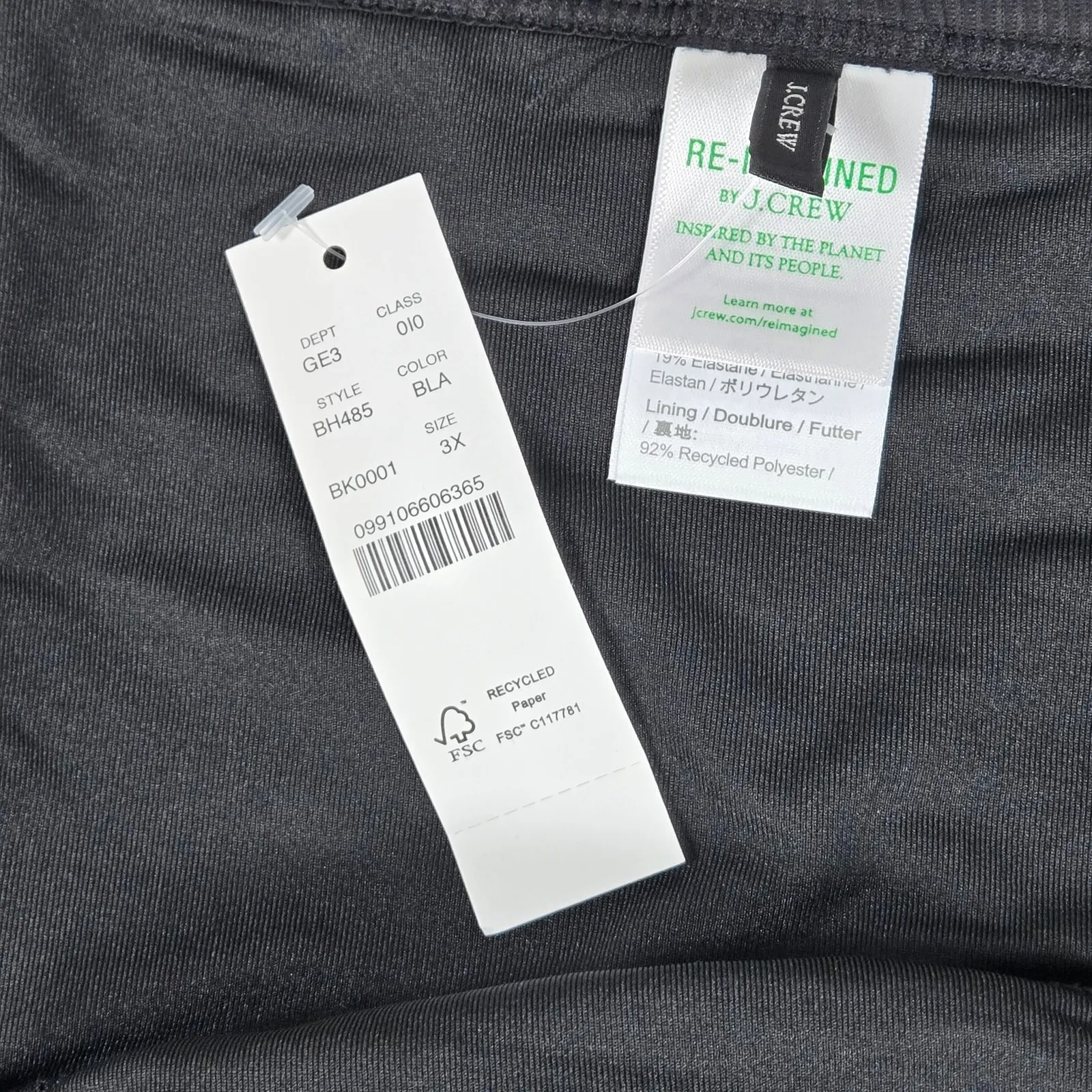 J.‎ Crew Ribbed-trim hipster full-coverage bikini bottom Black 3X NWT - Image 3