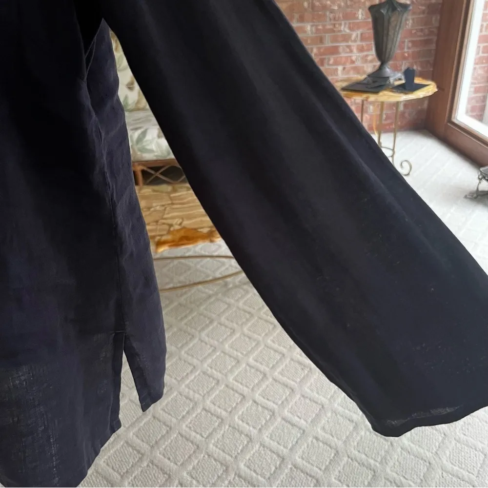 Lands’ End Tinic Top Navy Blue Linen Beaded S Nautical Preppy Coastal - Image 8