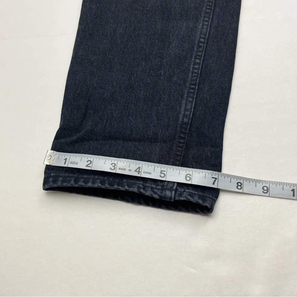 Aritzia Denim Forum The BF High Rise Loose 28L SZ 26 Black Denim Jean Button Fly - Image 2