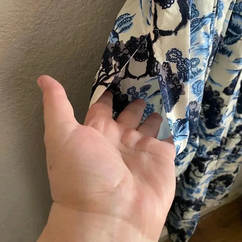 🆕Senlis Women Valentine Button Front Mulvari Floral Puff Sleeve Maxi Dress XS🆕 Blue - Image 9