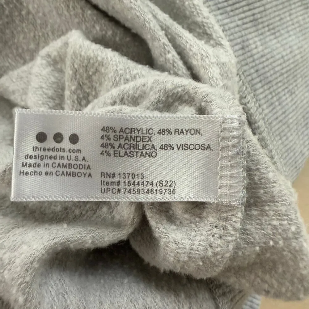 Three Dot Quarter Zip Pullover Sweater Lightweight‎ Heather Gray, Size Small - Image 11