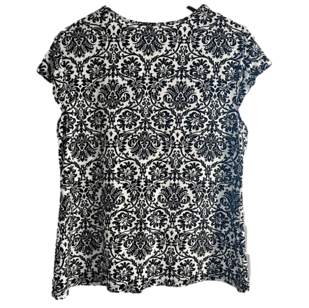 Women’s XL Gilligan & O’Malley Black/White V-neck Blouse - Image 2