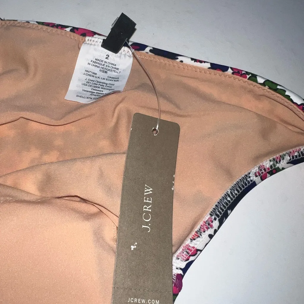 J Crew Tie-Shoulder One-Piece Swimsuit in Watermark Floral Print Size 2 - Image 10