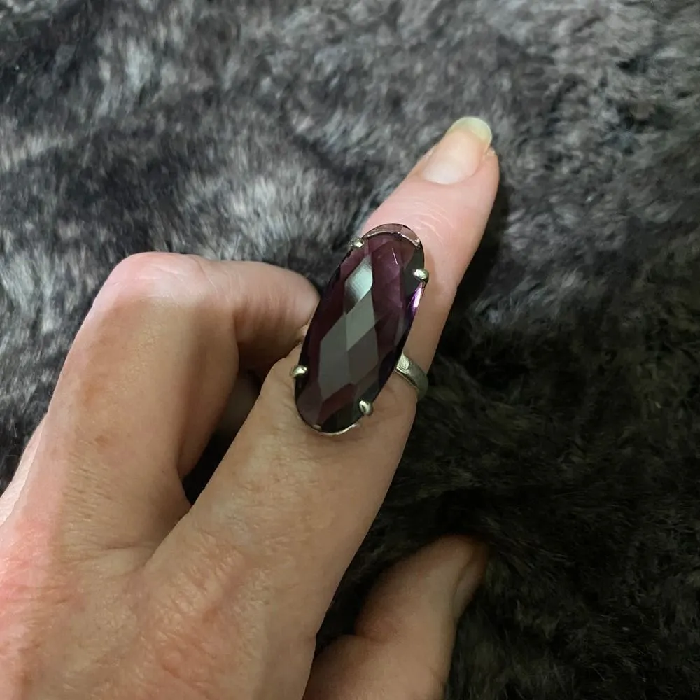 Purple Amethyst Faceted Ring Size 9 - Image 6
