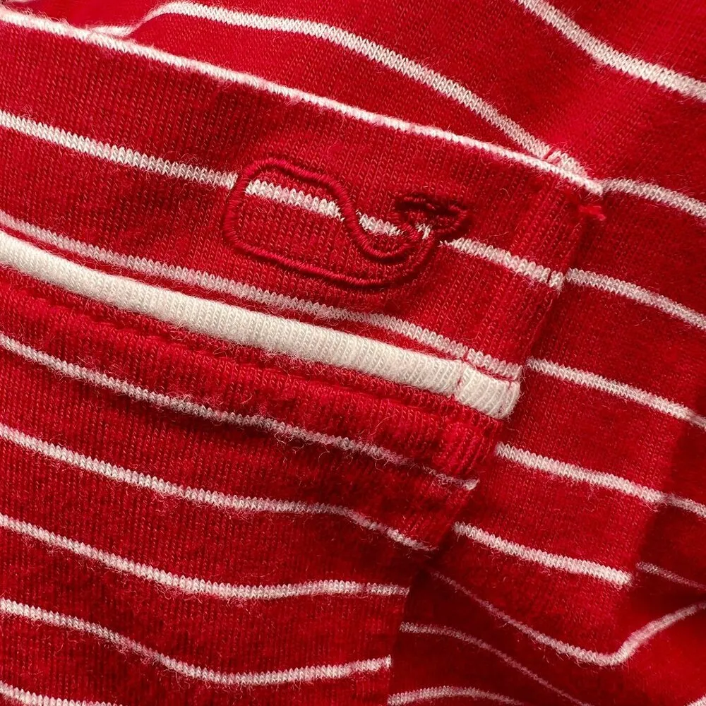 Vineyard Vines Red White Stripe Pajama Shirt XS - Image 9