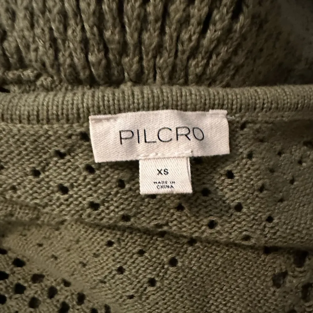 Anthropologie Pilcro Pointelle Babydoll Sweater V Neck Y2K Bell Sleeve XS - Image 4