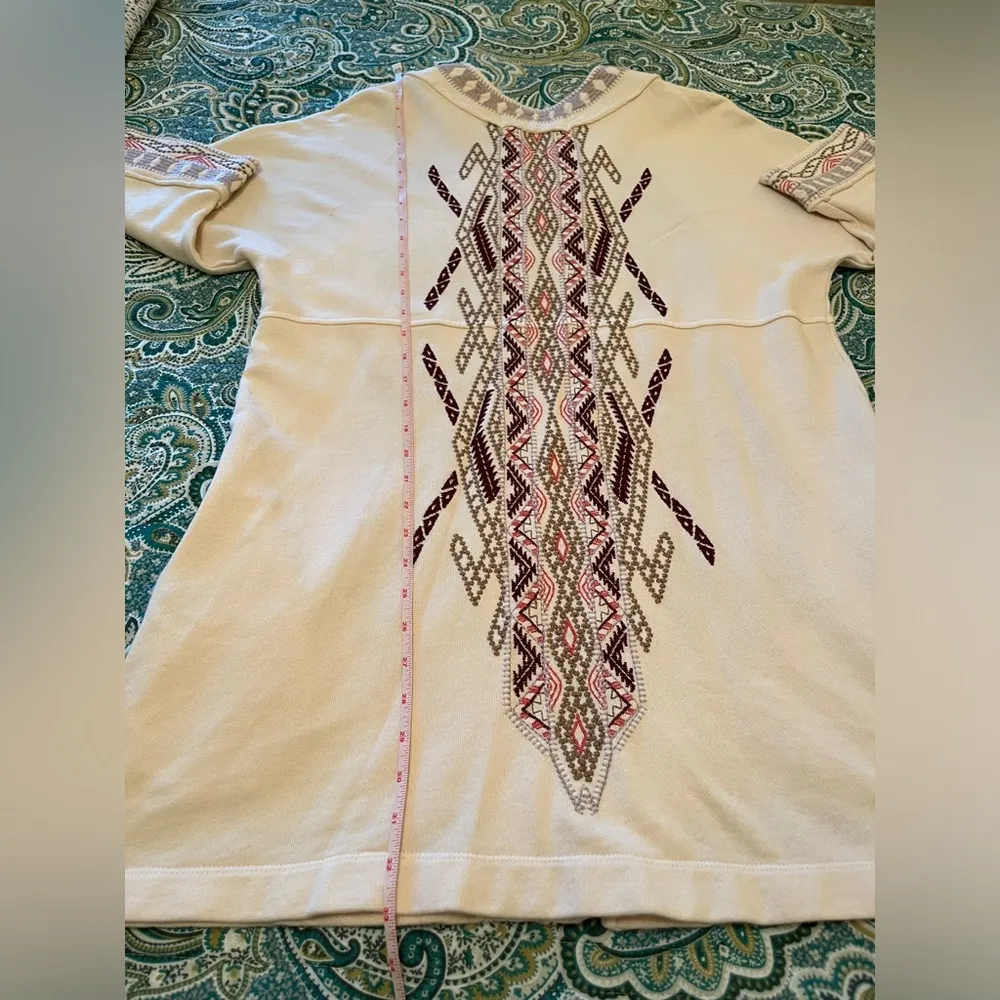 Johnny Was Women’s Knit Duster Jacket Cream Embroidered Boho Western Size S EUC - Image 6