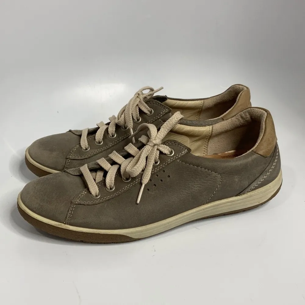 ECCO leather sneakers gray‎ brown size 41 - Image 5