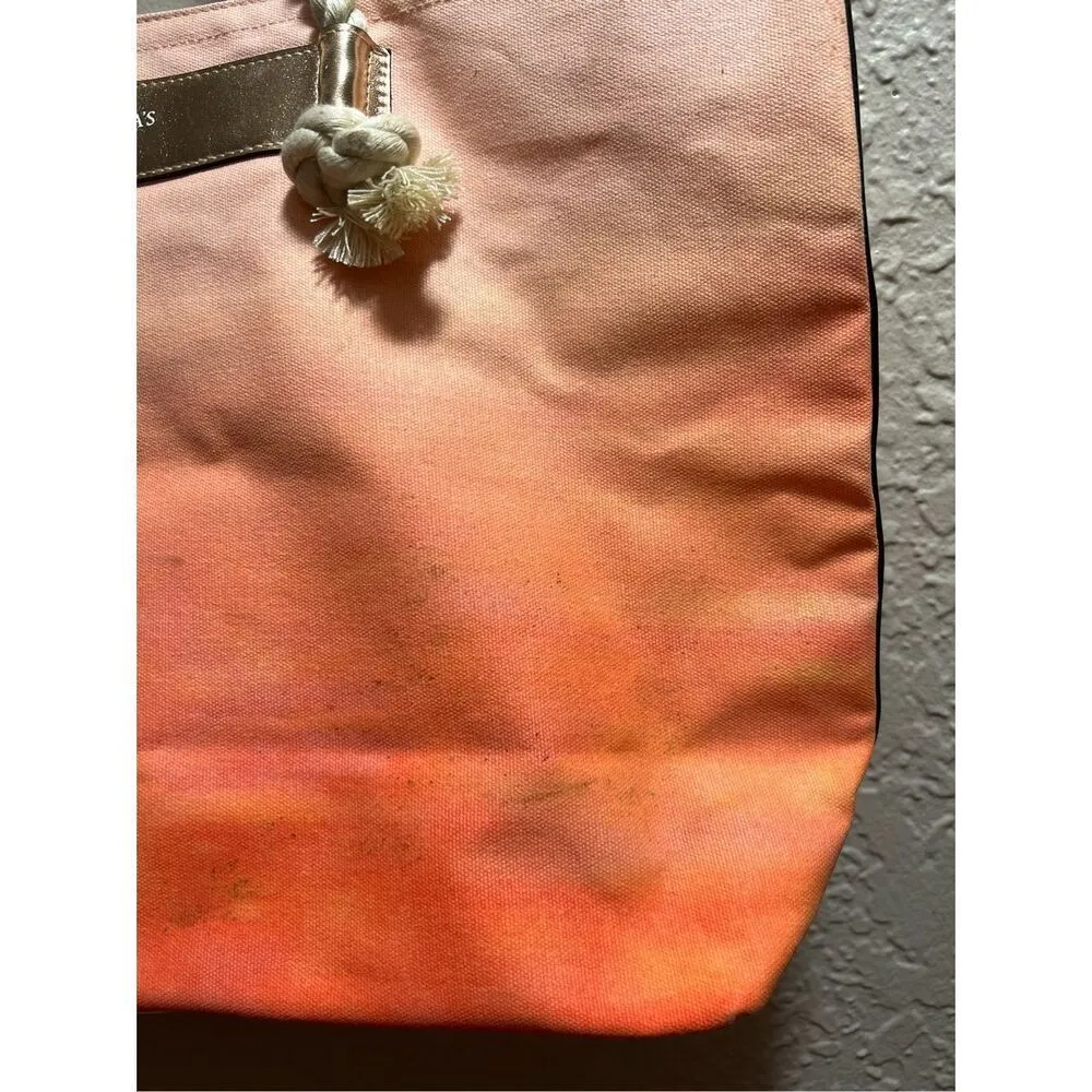 Victoria’s Secret Orange Ombré Tote Bag Preowned-Stains-Marks - Image 2