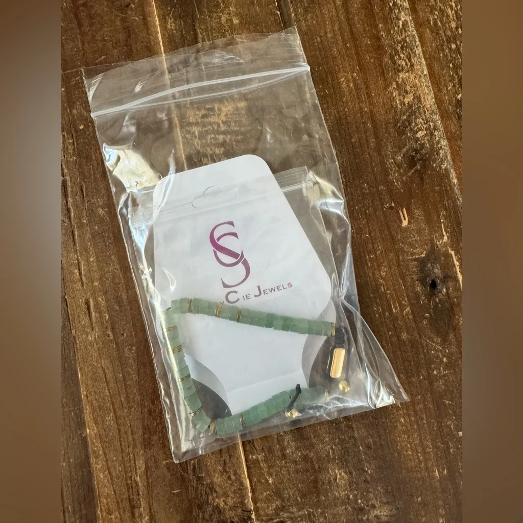 NEW! Savvy Cie Jewels Jade Adjustable Slider Bracelet Green - Image 3