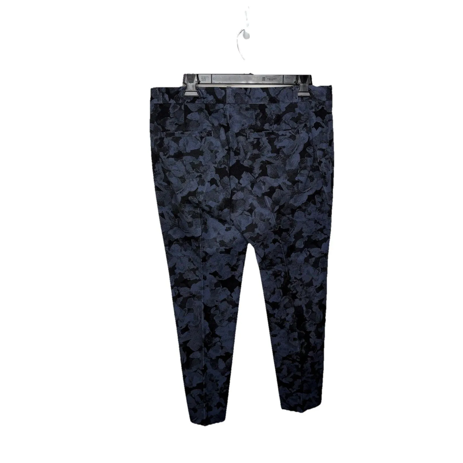 Banana Republic Sloan Petite Grey and Black Floral Dress Pleated Pant Size 10P - Image 2