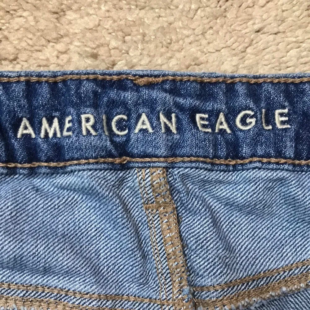 American Eagle Women’s Super Hi-Rise A-Line Distressed Denim Mini Skirt 14 Long - Image 8