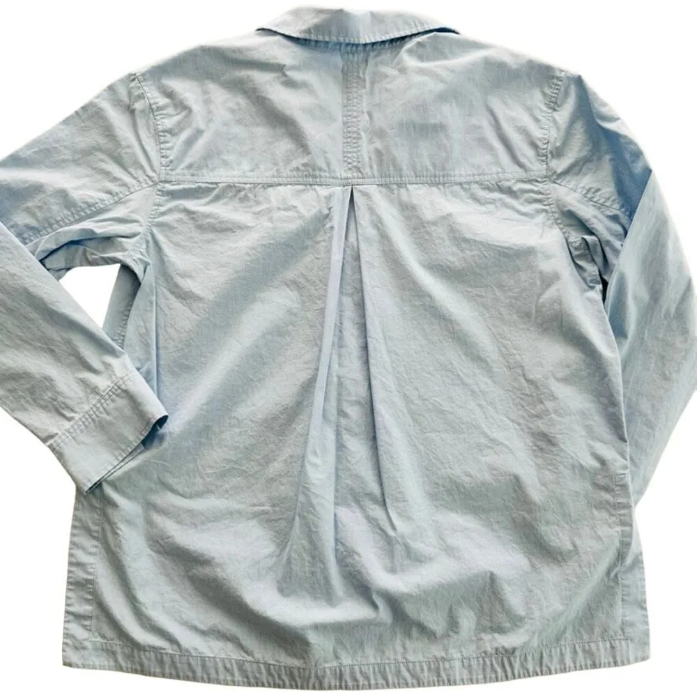 BROCHU WALKER The Lea Popover Shirt Size Medium Oxford Blue Relaxed Fit - Image 9