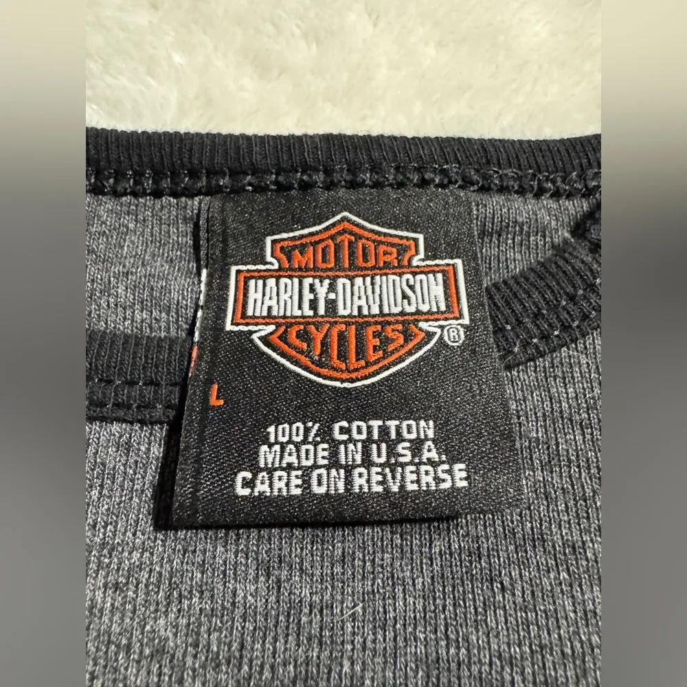 Harley Davidson Shirt 100% Cotton Melbourne Florida Made In USA Vintage L Gray Size L - Image 4