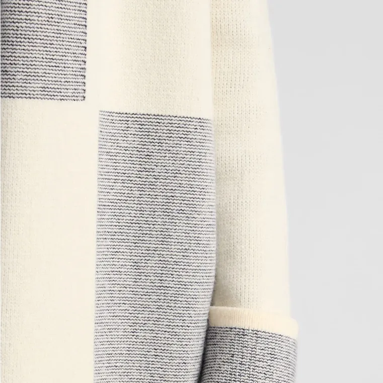 Skies Are Blue Colorblock Drape Sweater Cardigan Ivory Navy Blue Size Small - Image 2