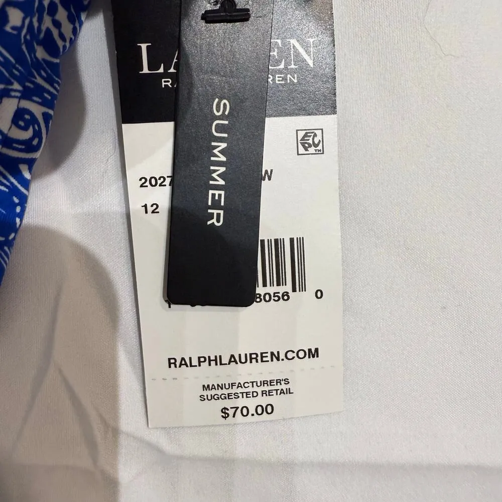 Ralph Lauren Blue Paisley Artisanal Woodblock Bikini Bottoms Sz 12 NWT - Image 9