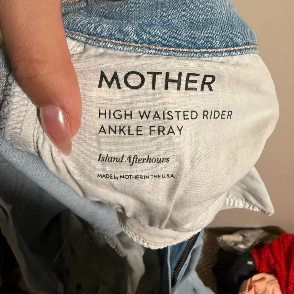 MOTHER HIGH Waisted Rider Ankle Fray Island After Hours Jean - Image 8