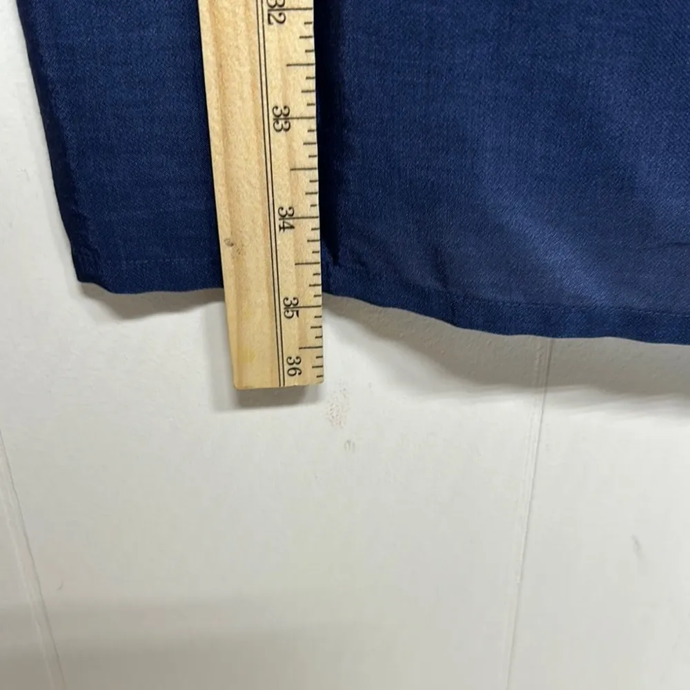 LOFT Blue and Yellow Sheath Dress 3/4 Sleeve Scoop Neck - Image 10