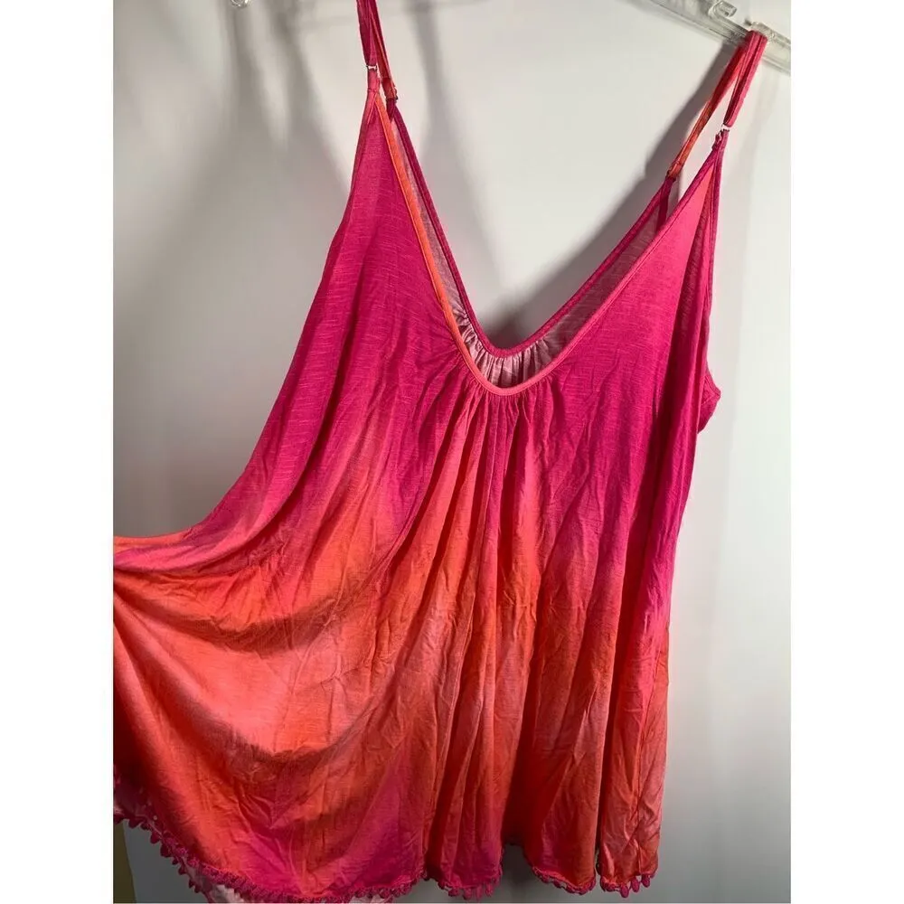 In Bloom By Jonquil Women's Sleeveless Tie Dye Nightgown Pink Orange Size XL - Image 8