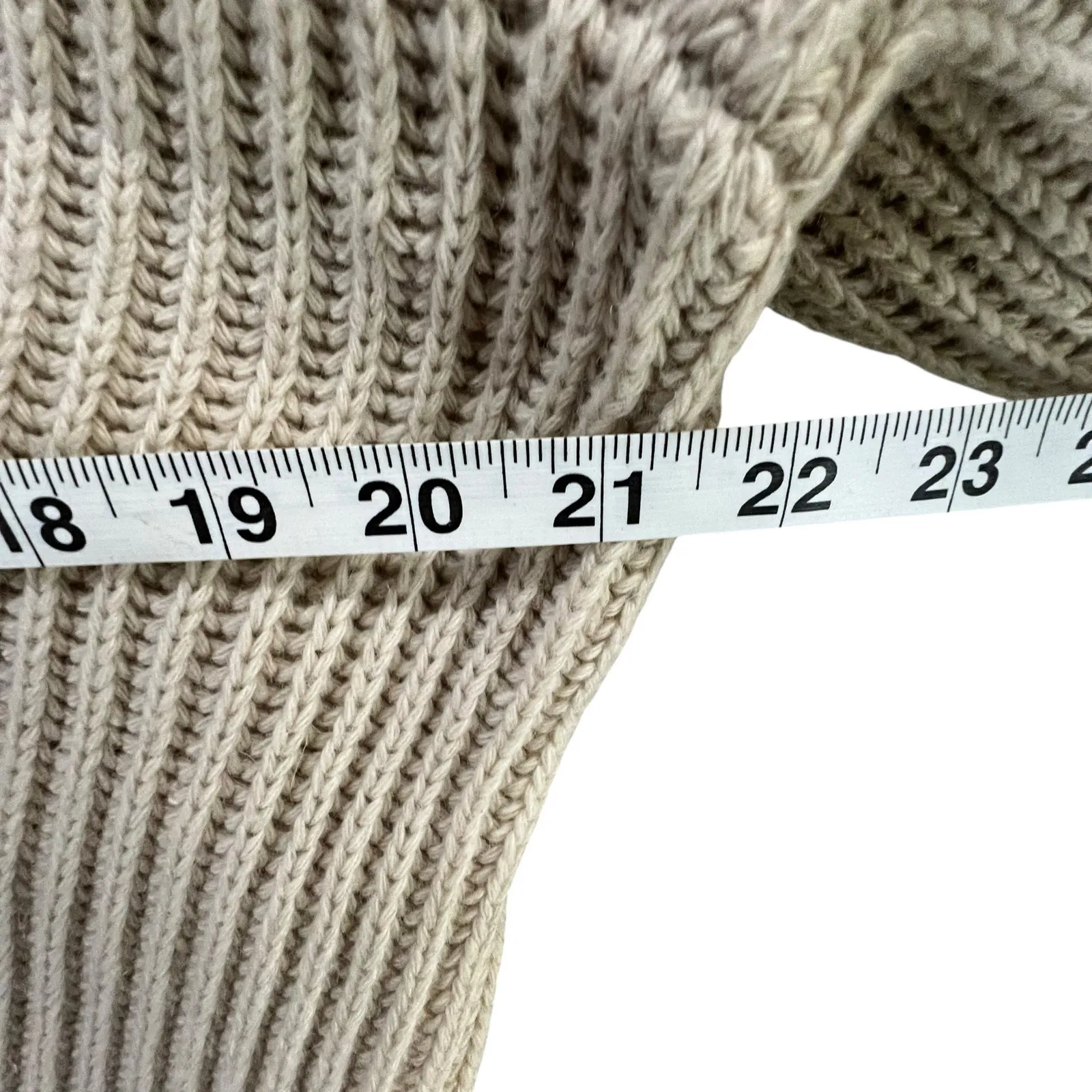 Acne Studios Deborah Wool Sweater Womens XS Beige Tan Ribbed Oversized Slouchy - Image 8