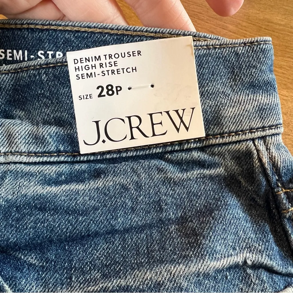 J. Crew Petite Trouser Jean in Charlotte Wash Blue Size 28P NWT - Image 7