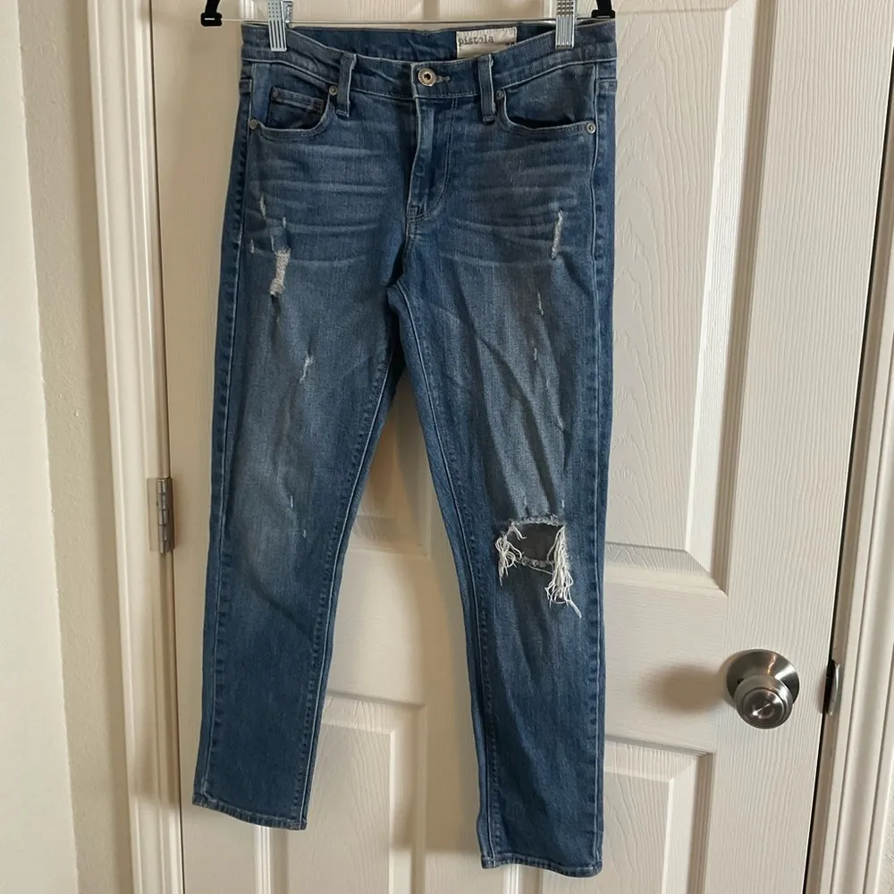 Pistola Distressed Skinny Jeans Size 26 Mid Rise Medium Wash Denim Made Usa - Image 10