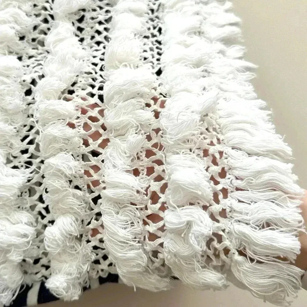 Sea New York Striped Navy Blue and White Crewneck Shirt Ruffle Back, Small - Image 15